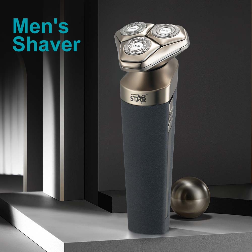 WinningStar Cross-border hogar IPX6 impermeable para hombre Type-C portátil de tres cabezas afeitadora eléctrica