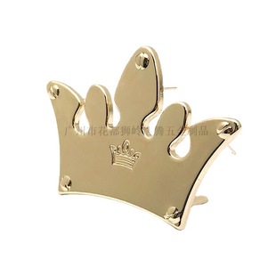 Zinc Alloy Crown decorative buckle bag handbag women's bag front decorative crown nameplate in stock wholesale