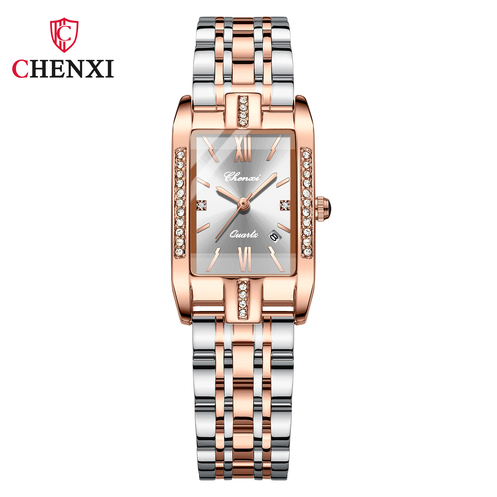 CHENGXI Chenxi 315 reloj de cuarzo cuadrado de moda para mujer impermeable creativo correa de acero moda Cross-Border Watch