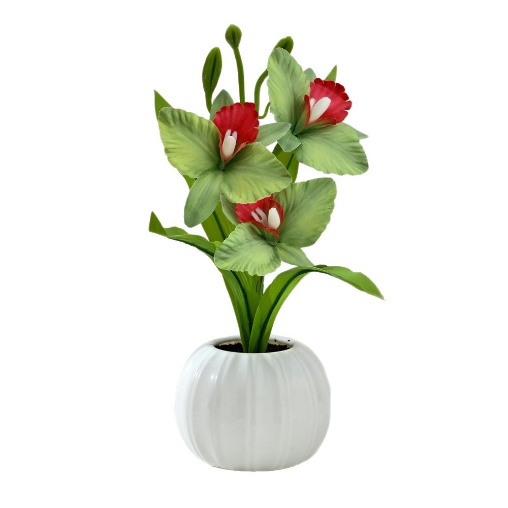 Bonsái de Orquídea Artificial de Seda y Plástico Tacto Realista para Decoración del Hogar