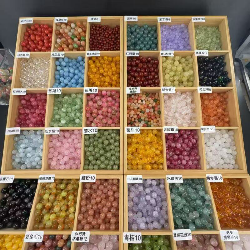 Natural Stone Optimized Crystal Agate Jade Stone Beaded Cat's Eye Bracelet Shake Voice Live DIY Handmade Beaded Foreign Trade Batch