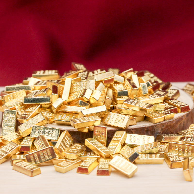 小元宝金属摆件合金元宝实心压缸创意装饰用品琉璃元宝铜币迷你