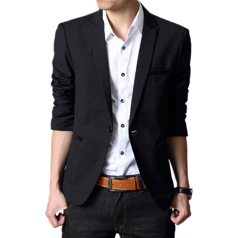 Otoño nueva chaqueta de traje de abrigo de los hombres casuales de los hombres de moda traje pequeño