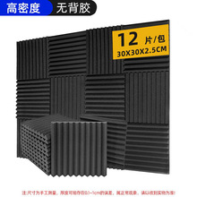 一寸三角槽吸音棉12片装环保发泡三角槽隔音棉 墙体装饰消音海绵