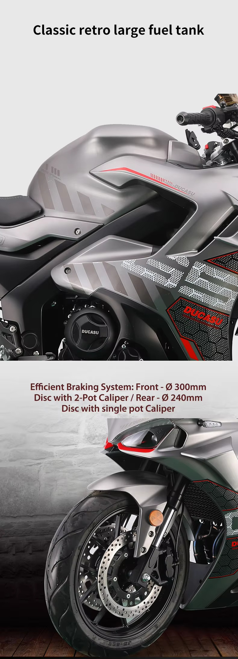 Construction of Dk200/250/400Cc Motorcycle, Motorcycle, Sports Car, Single-Cylinder Water/Oil-Cooled Ducasen Cross-Border Motorcycle