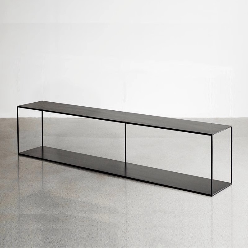 Nordic Simple Small Apartment Wrought Iron TV Cabinet Desktop Storage Elevated Windowsill Storage Rack Long Low Bookshelf Floor Cabinet