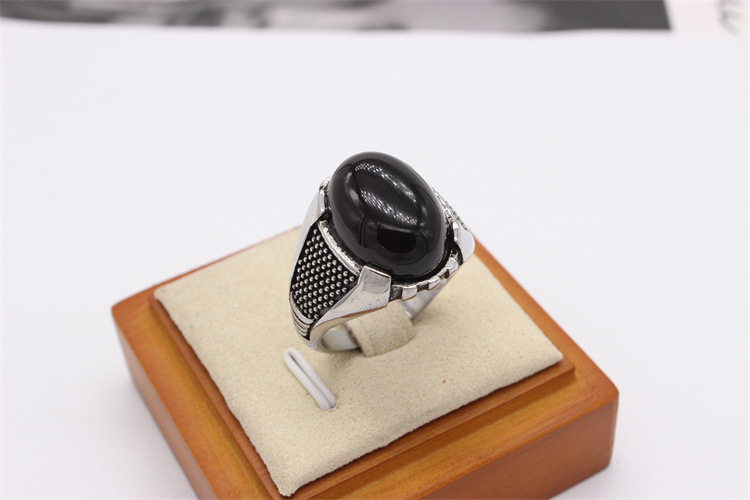 20g Weight Gem Inlay Material Rings Classification 12, 7, 8 Ring Size 1 Piece Quantity Daily, Party Occasion Titanium Steel Material Geometric Pattern Men's Gender Retro, Vintage Style Style Men's Retro Vintage Style Rings Geometric Titanium Steel Gem Men Signet Rings 7