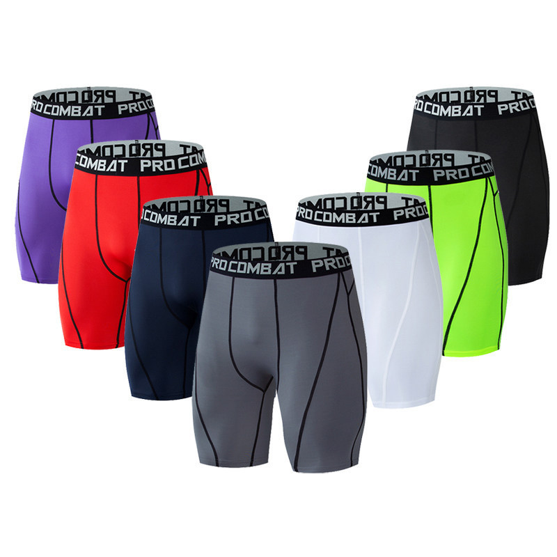 Men's Athletic Compression Shorts Quick-Dry Running Shorts for Soccer, Basketball, Track and Field, High Elasticity Five-Point Shorts
