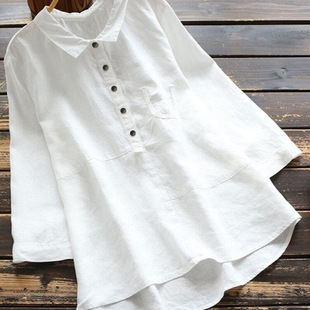 Big Sale~Spring and Autum New Long-Sleeved Shirts Casual Loose Pure Color Lapel Shirts