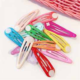 韩版彩色滴油不伤发不掉色5CM带垫片diy水滴bb夹刘海夹手工辅料材