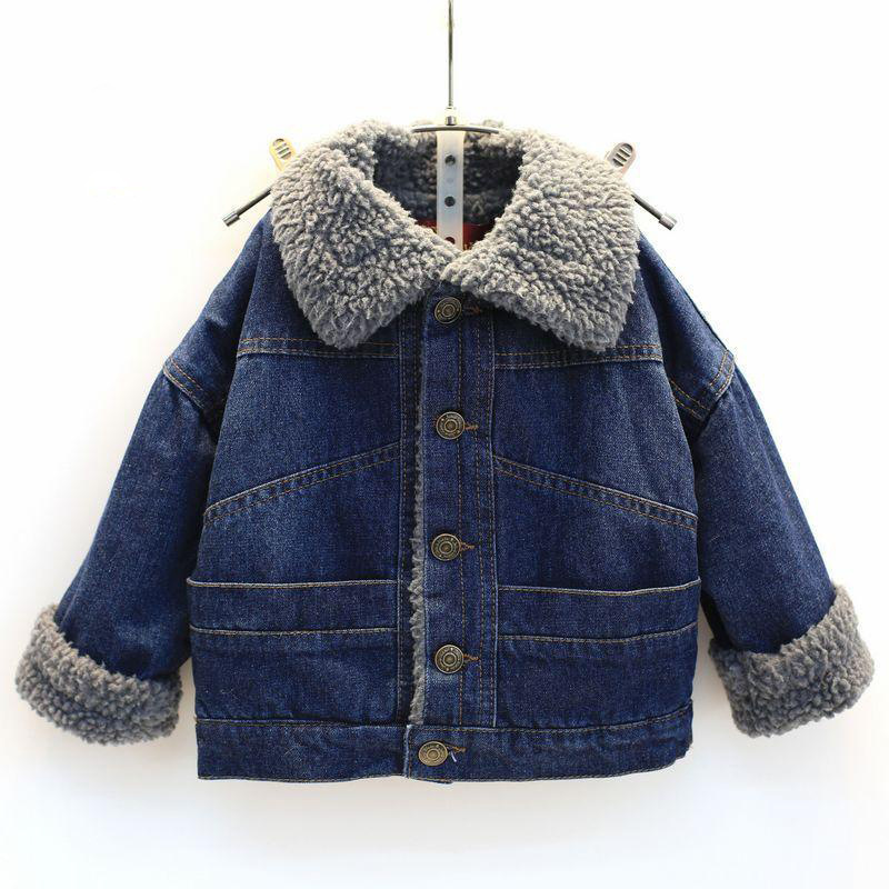 Kids Clothing plus velvet thick winter girls warm jacket children's clothing lambskin top_voghion.com