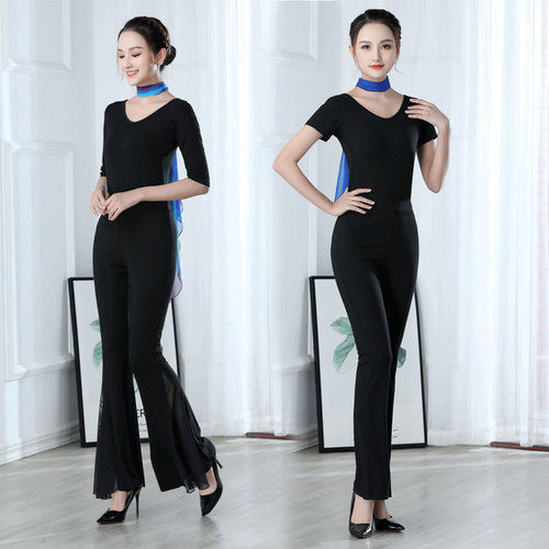 Figure clothing for women with flared pants, practice clothing, socialite art test instructor clothing, etiquette training clothing, model performance clothing