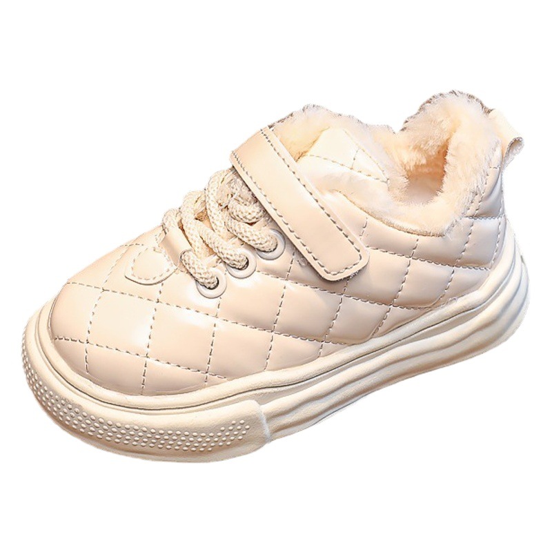 Zapatos cálidos de algodón para niños, novedad de invierno 2023, zapatos para niños, zapatos grandes gruesos de algodón para niñas, zapatos para niños pequeños con superficie de cuero