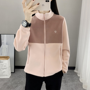 2024 New Autumn and Winter Fleece Jacket Men's Liner Fleece-Lined Thickeneded Double-Sided Fleece Outdoor Polar Fleece Cardigan Sweatshirt for Women