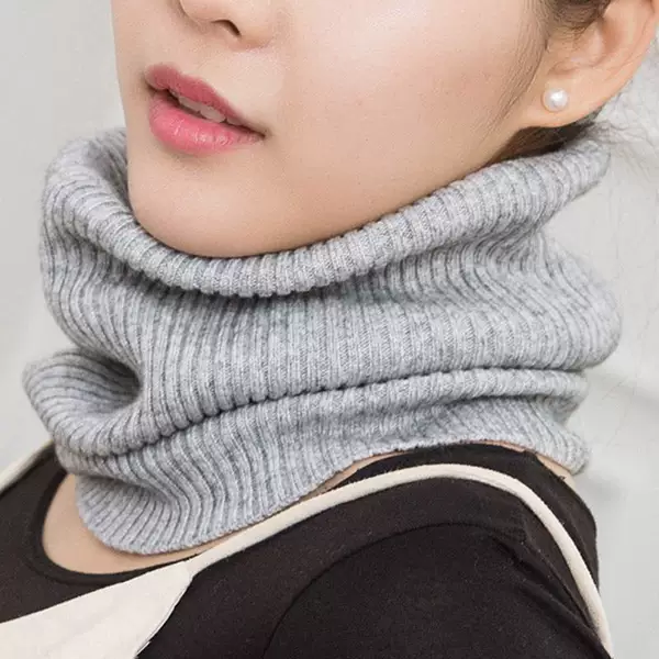 Autumn and Winter Knitted Neck Warmers for Men and Women, Knitted Neck Gaiters, Neck Protection, Warm Scarves, Solid Color Versatile Faux Fur Collar