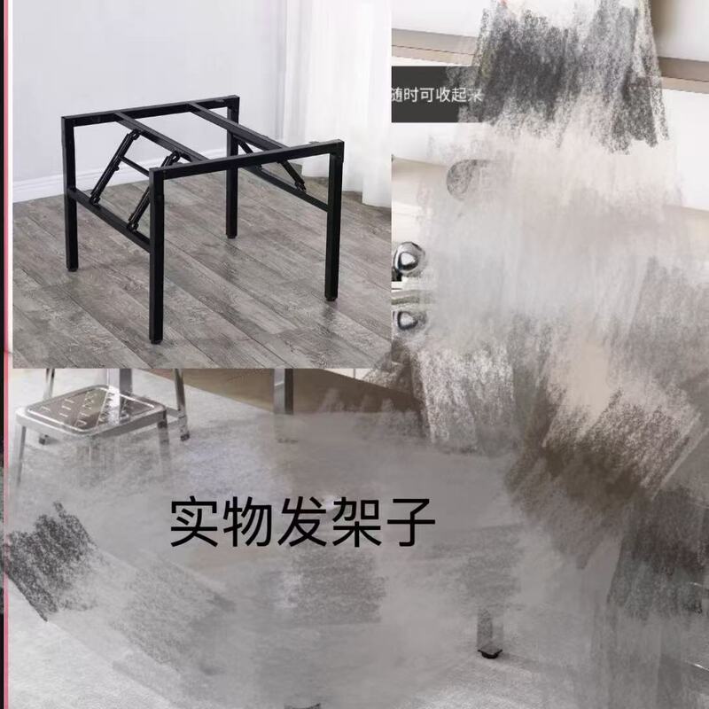 出租房304特厚不锈钢折叠正方形桌学校工地方便收纳长桌家用商用|undefined