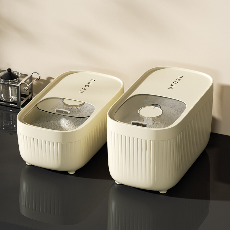 Light luxury style kitchen household rice bucket insect-proof and moisture-proof sealed with scale grain storage tank flour miscellaneous grains rice storage box