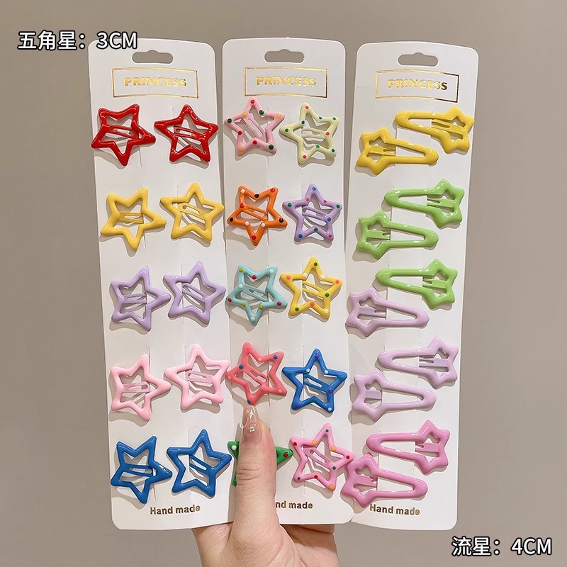 Nuevo clip de BB dopamina de color estrella de pentaco pequeño clip de cabello para niños tocado para niños lindos bordes laterales clip de cabello