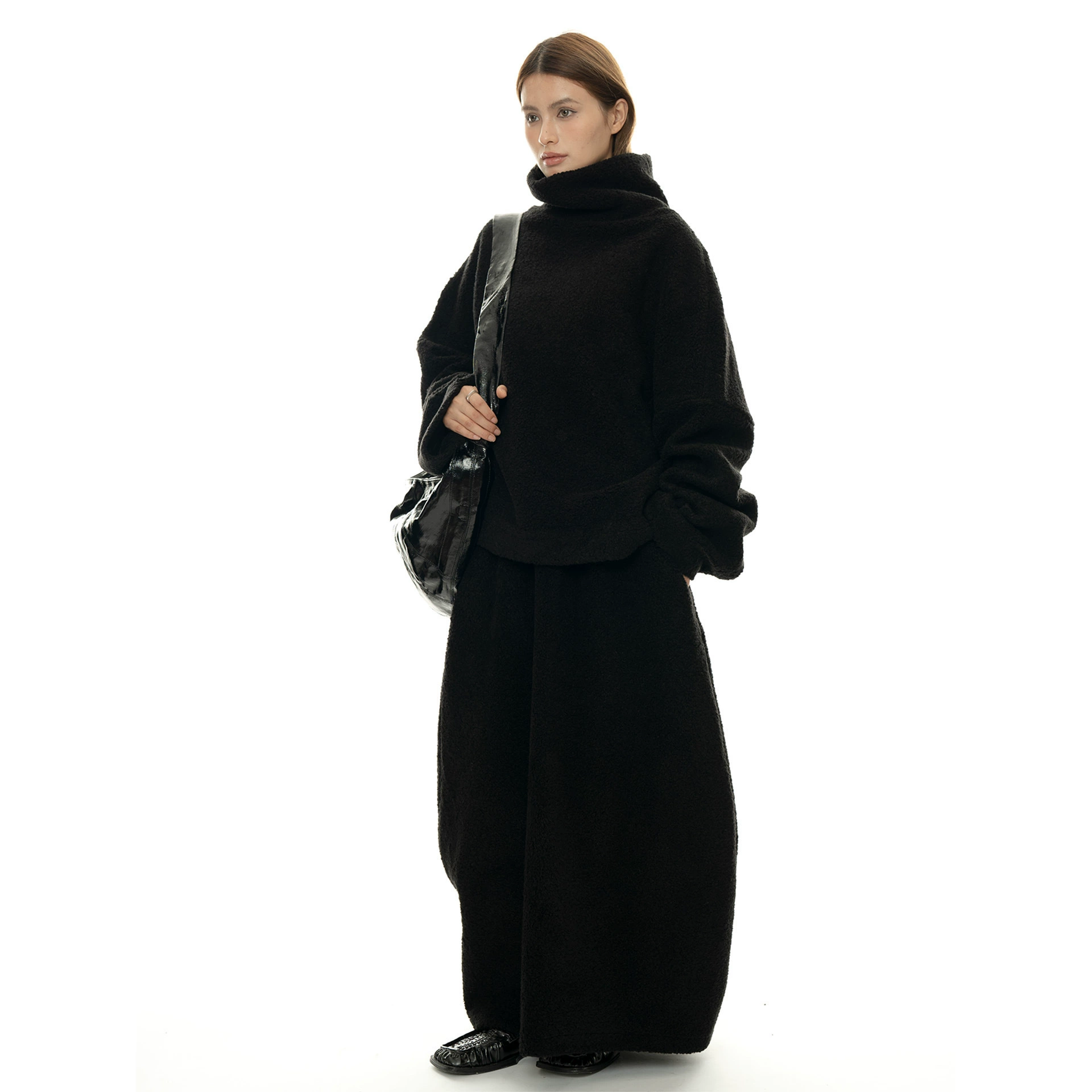 Зимняя новая модная юбка из овечьей шерсти в корейском стиле, мягкая и восковая, с плотной драпировкой, повседневная длинная юбка для женщин