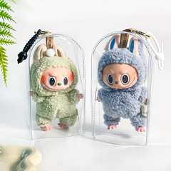 Labubu 透明ダストカバー Labubu 人形レインコートコートぬいぐるみペンダント保護カバー防汚ベビーウォーキングバッグ