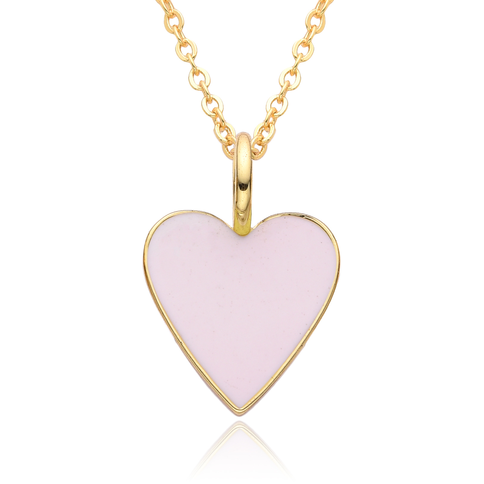 10g Weight Pendant Necklace Classification cable chain Chain Type 1 Piece Quantity Daily, Date Occasion Copper Material Heart Shape Pattern Women's Gender Enamel, Plating Design IG Style, Simple Style Style Copper IG Style Simple Style Heart Shape Enamel Plating Pendant Necklace 8