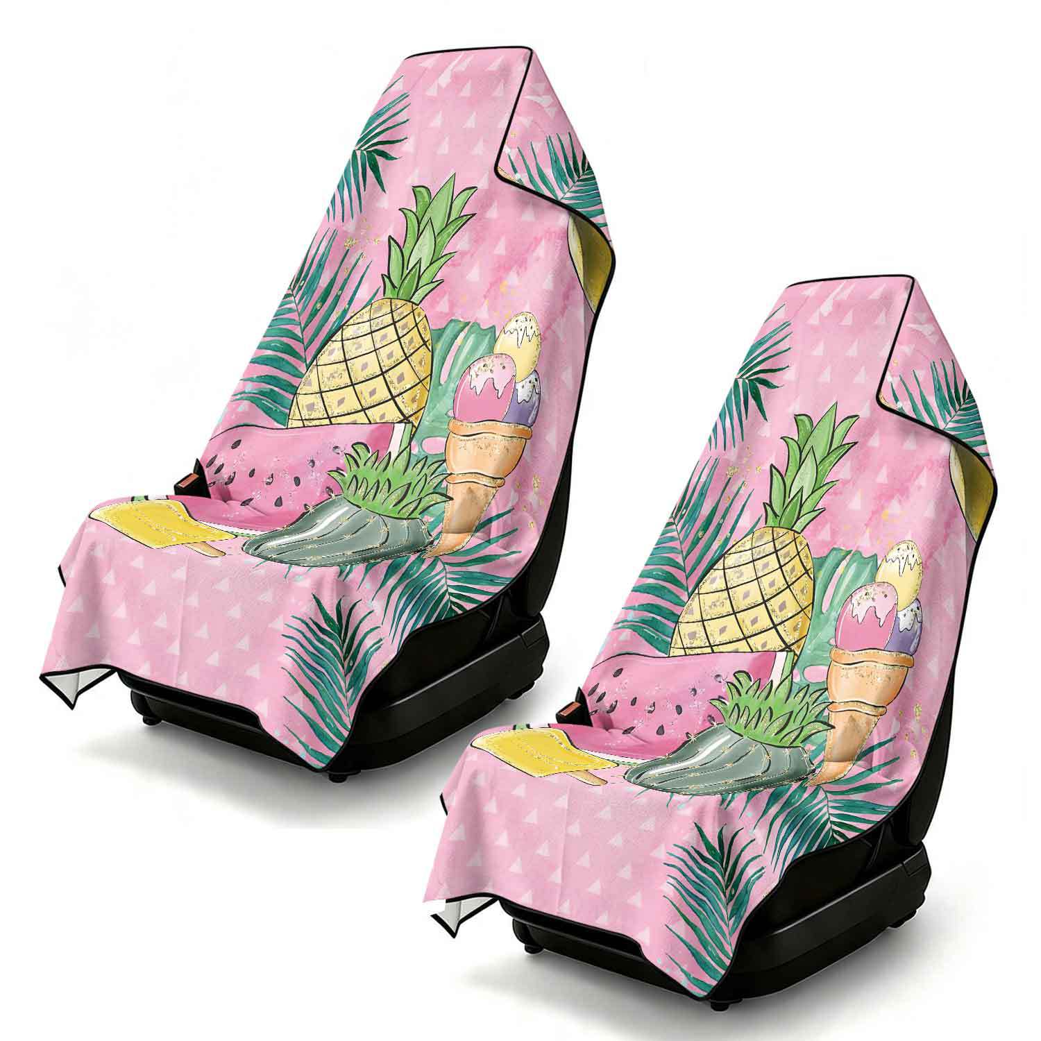 2-piece dual-use car seat cover, ultra-fine fiber, can be used as a beach towel, printed car protective seat cover 13