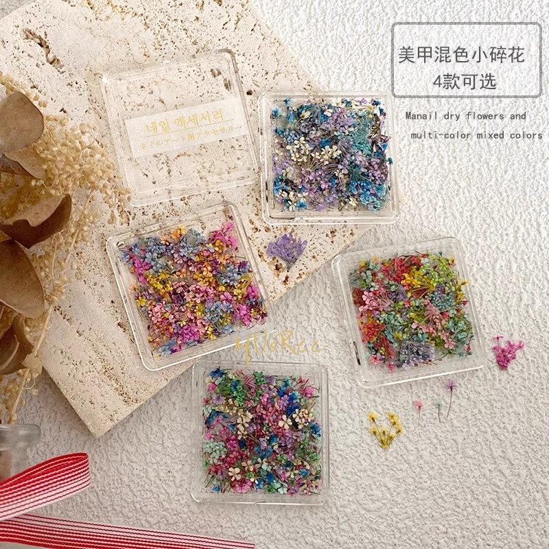 Net red with Japanese fresh dried flower color petals nail accessories nail accessories mixed material diy
