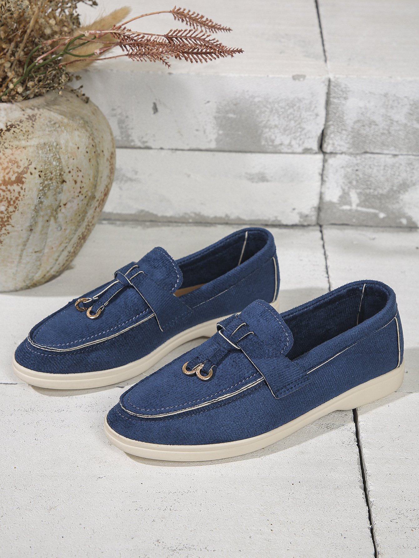 Women's Shoes suede flat soled large size low top single shoes _voghion.com