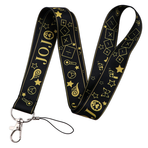 JOJO adventure mobile phone lanyard card holder tag hanging neck key chain campus bus hard shell card holder