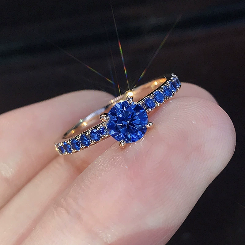 Кольцо из серебра 925 европейский стиль обручальное с центральным камнем, простой элегантный дизайн