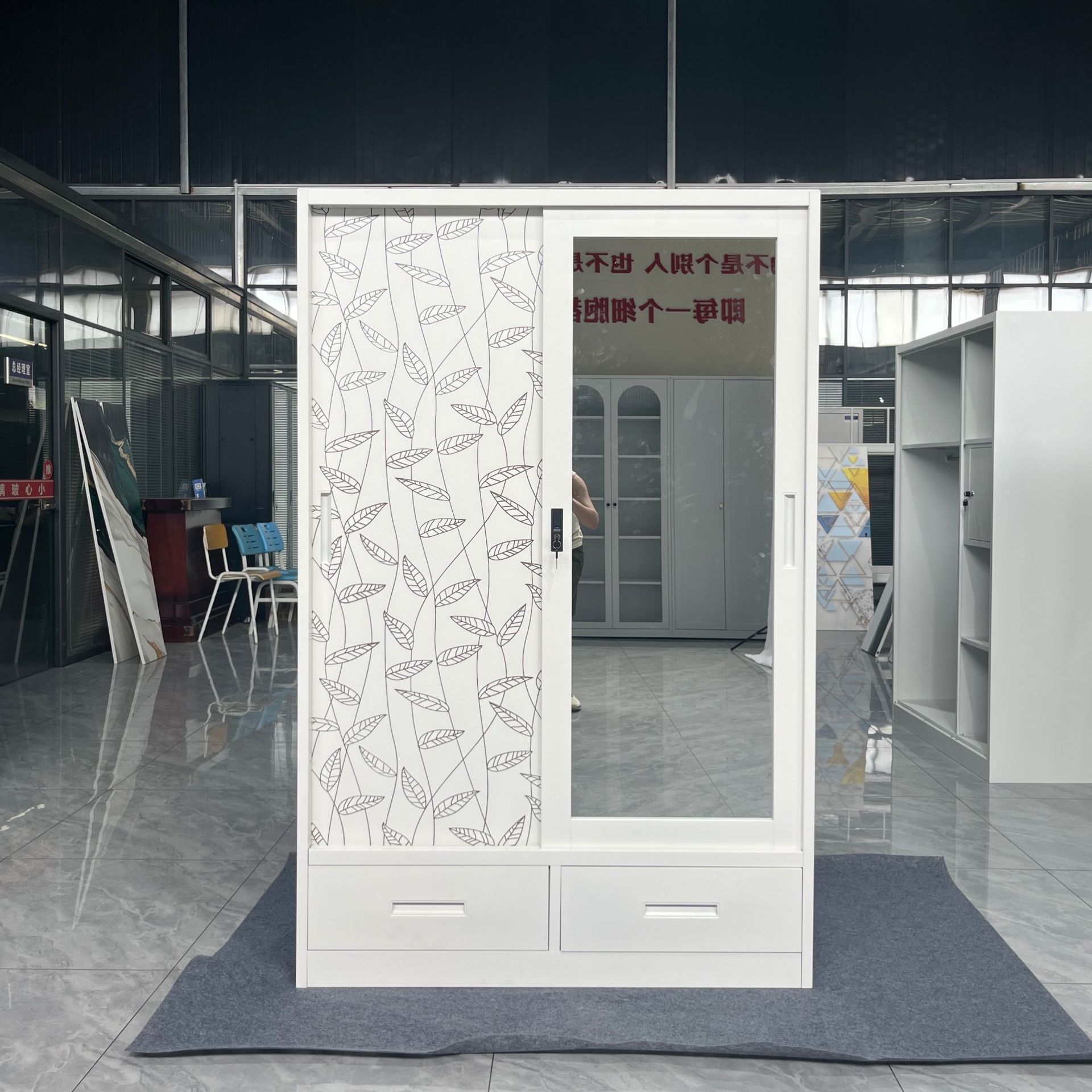 Comercio exterior transfronterizo engrosado armario de impresión de acero doméstico deslizante armario de puerta corredera dormitorio de niños armario personalizado image 7