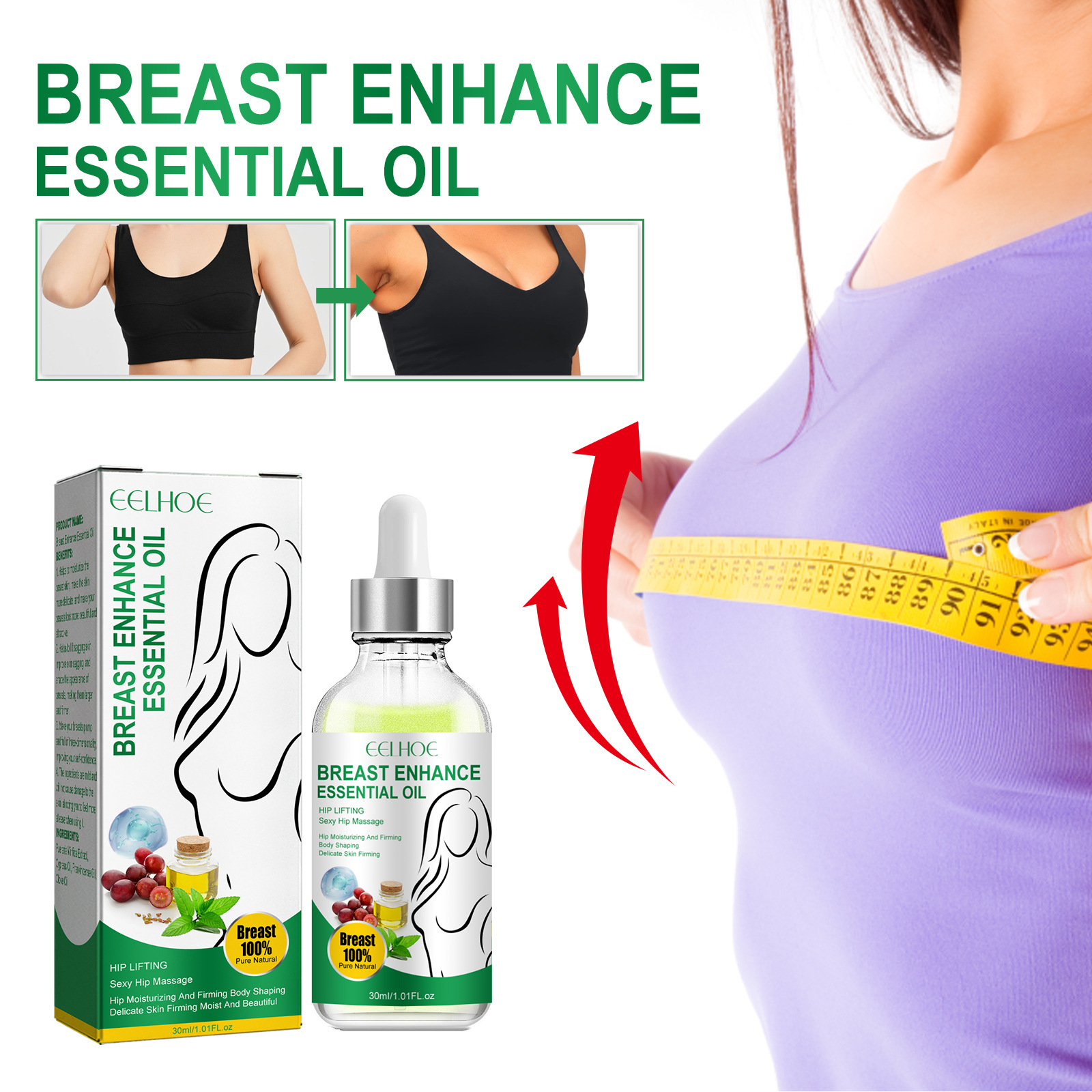 EELHOE Chest Lifting Essential Oil spendet Feuchtigkeit, strafft die Brust und verhindert Erschlaffung_voghion.com