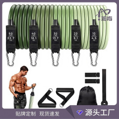 TPE11件套拉力绳拉力带弹力绳健身拉力器100磅150磅200磅跨境热销