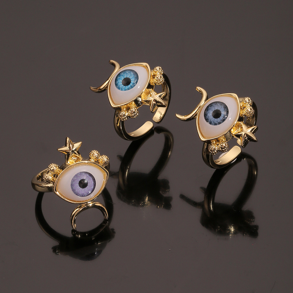 European And American Hand Jewelry Copper Devil's Eye Index Finger Alternative Tail Ring display picture 2