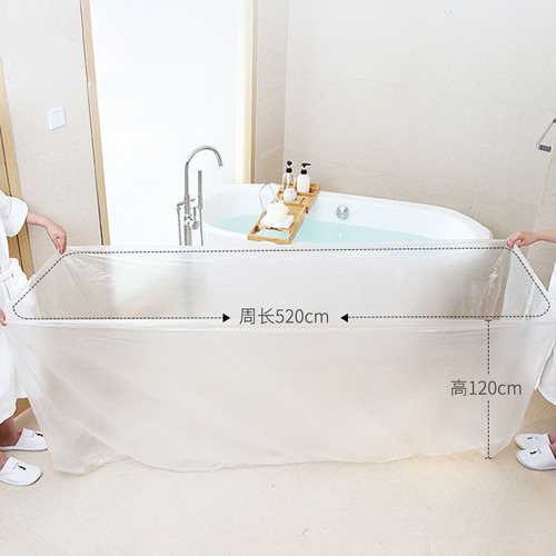 Travel disposable bath bag thickened bath bag bathtub cover wooden bucket bag SPA plastic bathtub film bath bag