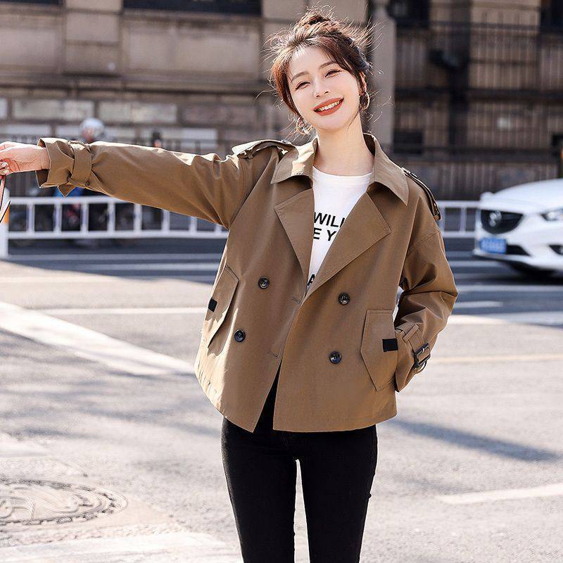 Short Trench Coat for Women 2025 Spring and Autumn New Style Petite British Style Elegant Jacket Versatile Casual Top
