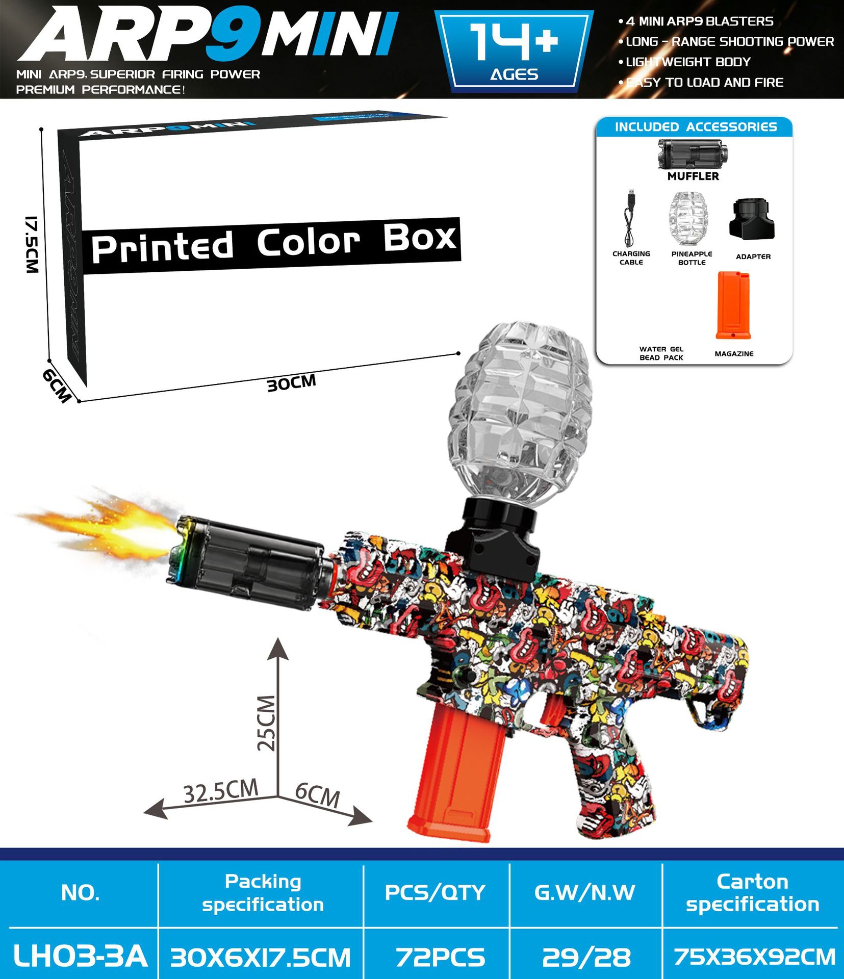 ARP9-MINI graffiti 3-flame light