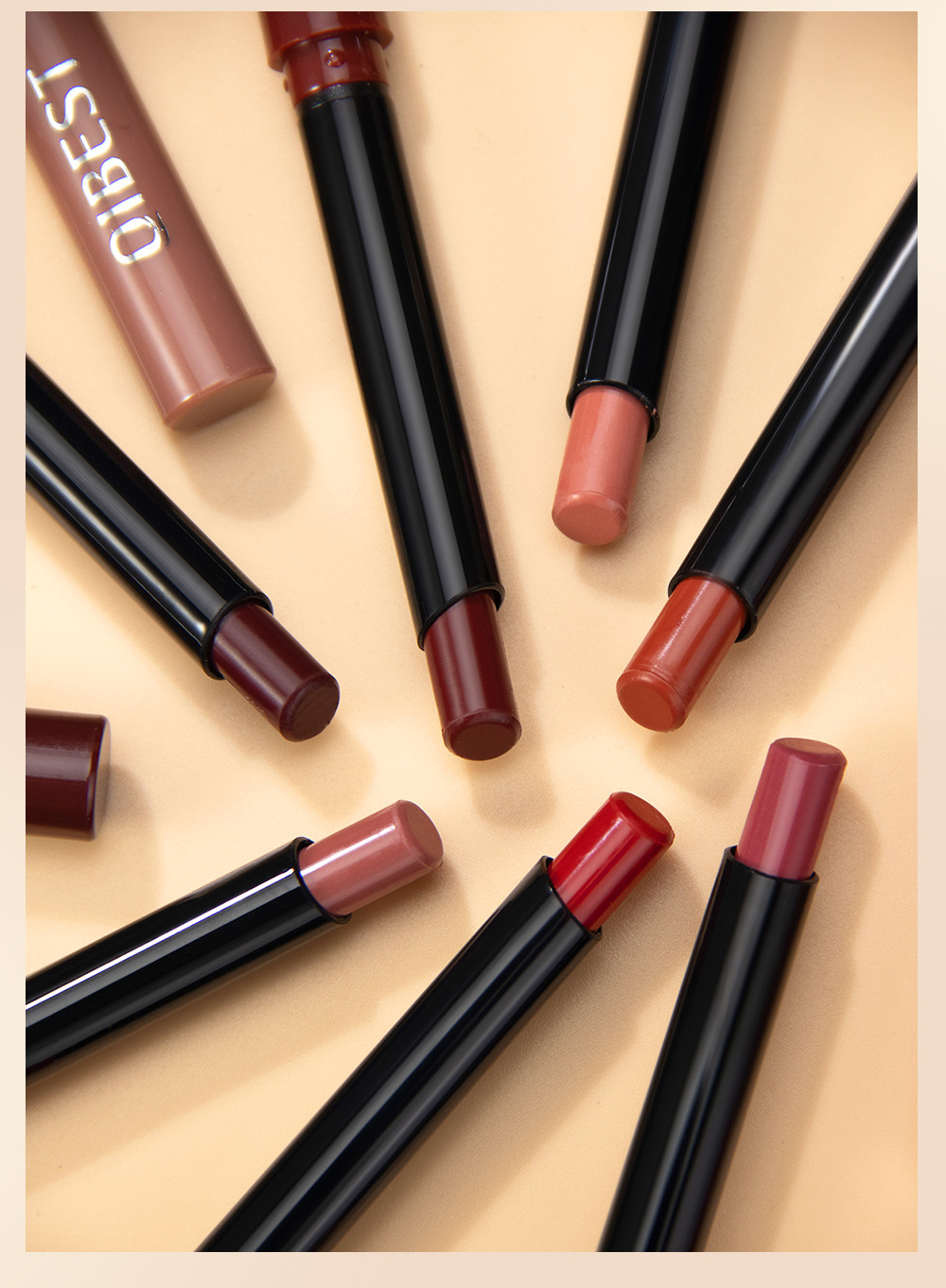 QIBEST Cross-border matte velvet matte lipstick does not stick to cups, does not fade, is easy to apply, moisturizes and lasts long, and is a lipstick for makeup undefined