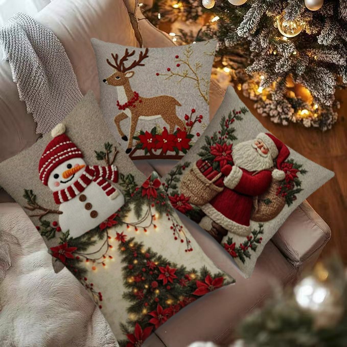 Navidad almohada cubierta de decoración para el hogar almohada de la sala de estar sofá cojín cubierta de dormitorio almohada de cabeza fábrica al por mayor