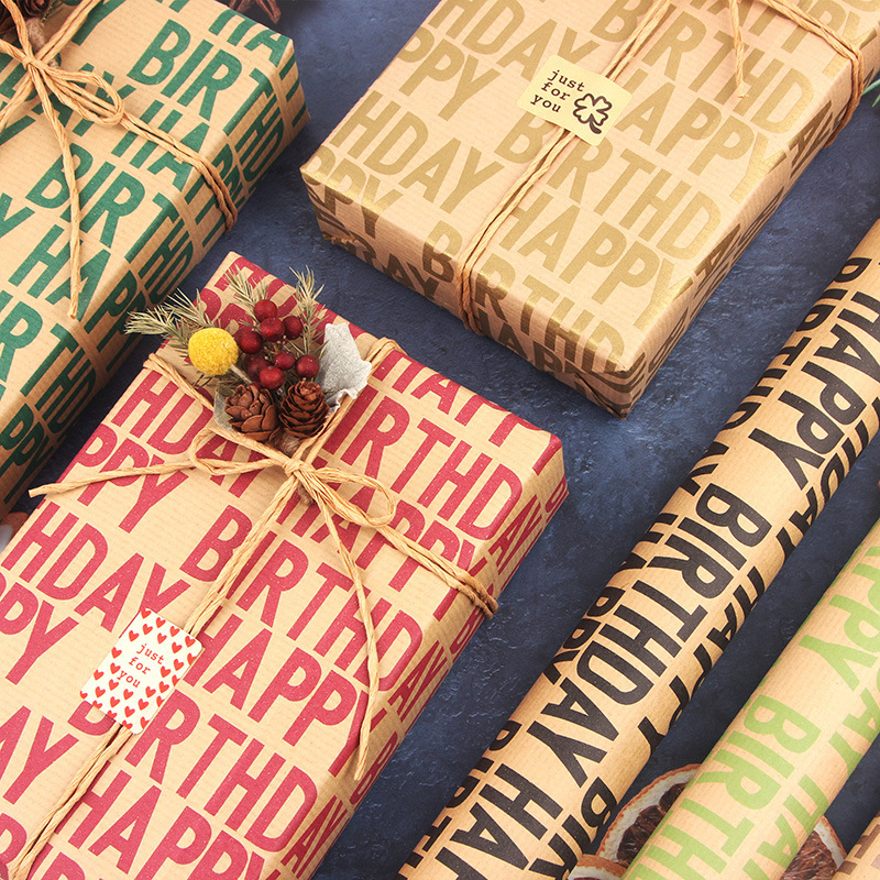 Papel de Regalo, Papel Kraft, Día de San Valentín, Regalo de Cumpleaños, Caja de Regalo de Alta Gama, Tamaño Extra Grande, Venta Caliente Transfronteriza