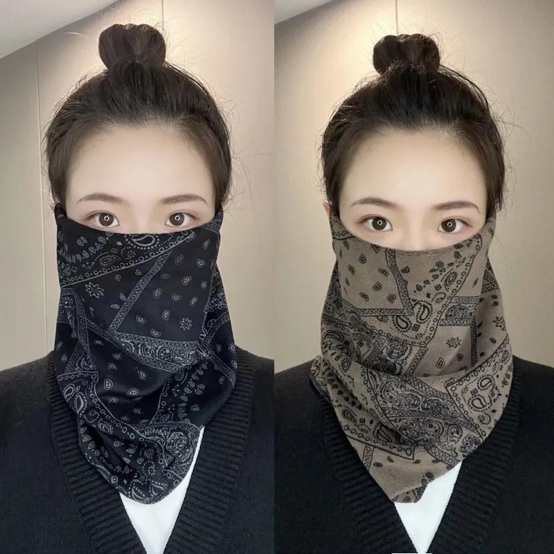 秋冬加厚挂耳防风面罩女全脸保暖护颈围脖户外骑行防寒百变脖套男