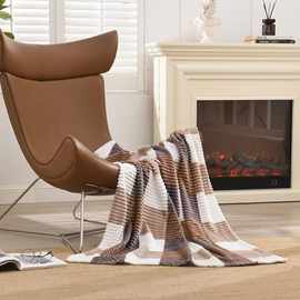 马上有钱格纹毛毯