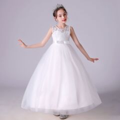 CARISA Girls' Formal Dress, Sleeveless Mesh Performance & Hostess Princess Gown—Cross-Border Dropshipping, One-Item Delivery