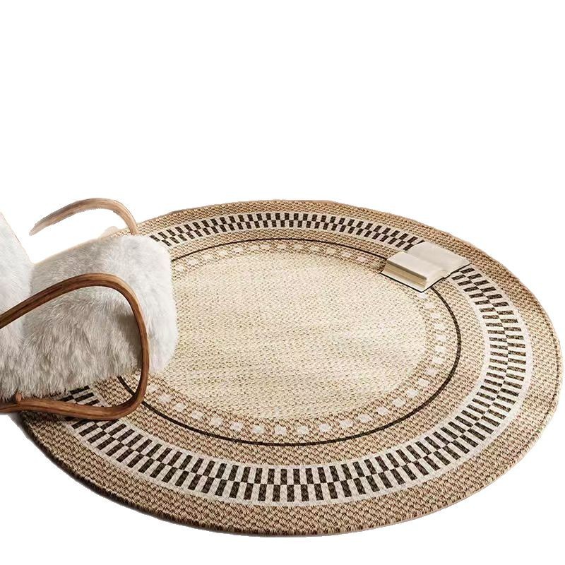 Alfombra redonda de sala de estar retrógrado lujoso sofá mantas de mesa de té resistente al desgaste resistente a la suciedad mantas de cama dormitorio estudio cojín de la silla de computadora