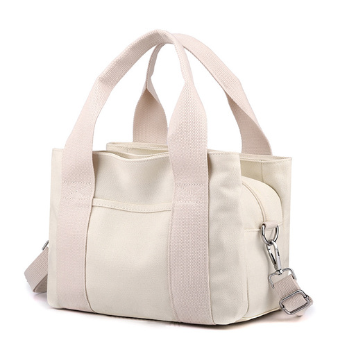 Women's canvas bag, multi-port handbag, Korean style shoulder bag, large capacity women's bag, fashionable small bag, crossbody bag for work