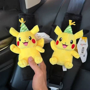 Pokémon Pikachu peluş avtomobil təhlükəsizlik kəməri çiyin yastığı, dekorativ