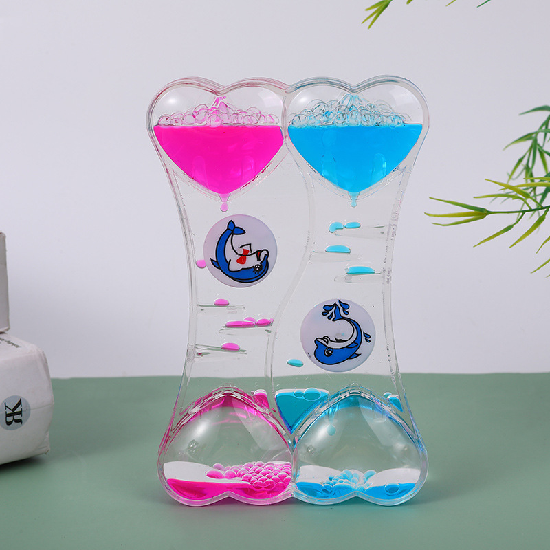 The same model stress-relief liquid hourglass oil leak colorful dreamy decorative piece acrylic plastic toy gift