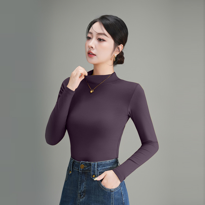 蚕丝蛋白打底衫2025年秋冬打底衫女显瘦上衣长袖T恤内搭韩版修身|undefined
