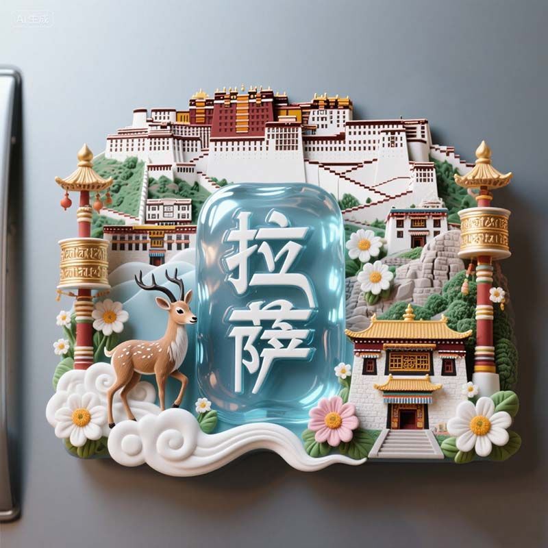 【拉萨】景点金属立体浮雕冰箱贴门贴装饰旅游景区纪念品文创礼物|undefined