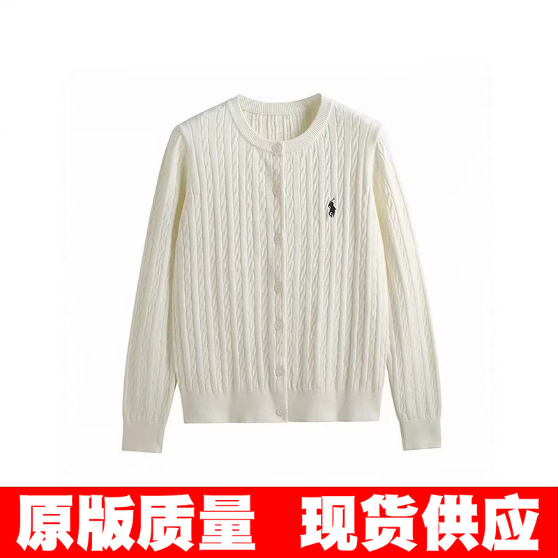 【Direct from Manufacturer】Core-Spun Yarn Thin/Thick Short Jacket Round Neck Long Sleeve Autumn/Winter Loose Cable Knit Sweater